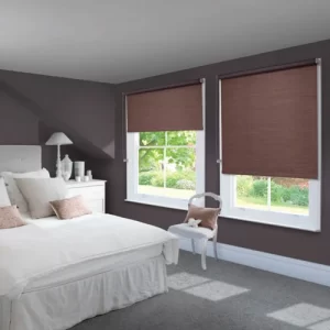 cortinas rollers blackout Marron dormitorio
